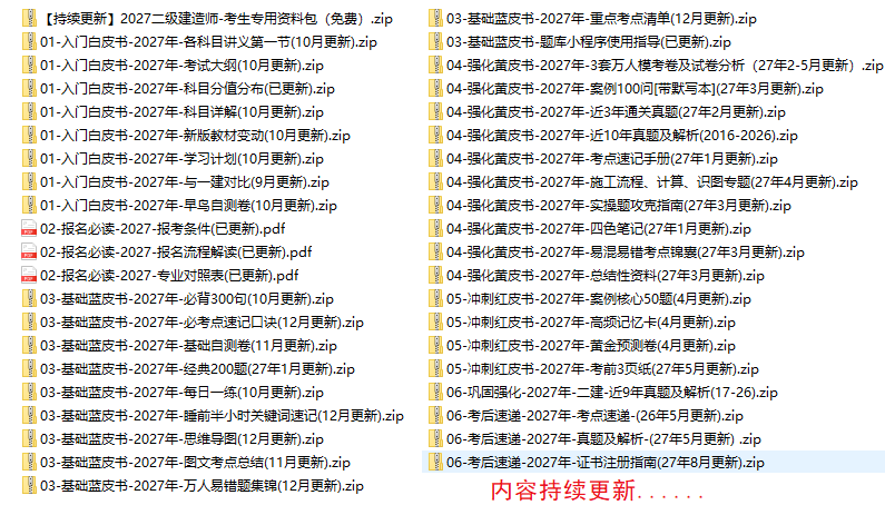 2027年二建备考专用资料包